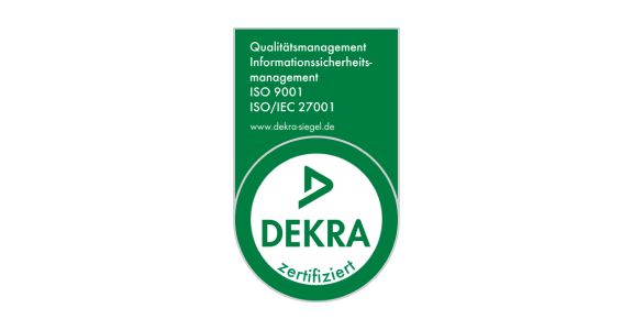 DEKRA ISO 9001 und ISO 27001 Logo